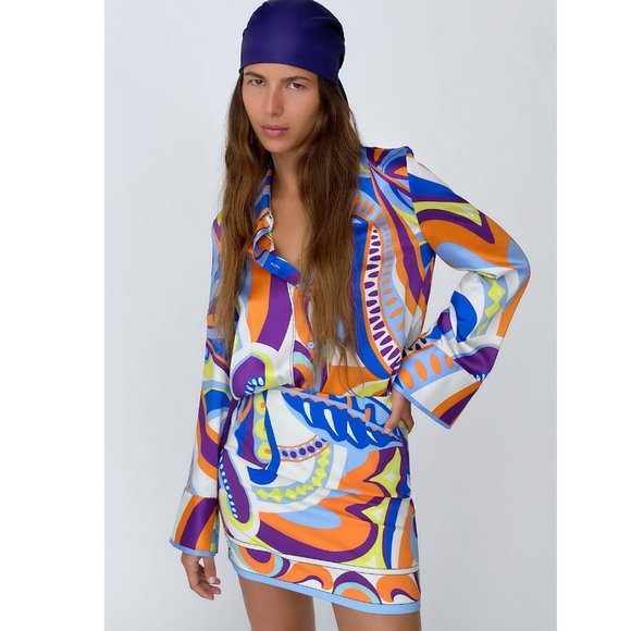 BLOGGER'S FAVE! Zara Multicolor Print Short Skirt NWT - Picture 16 of 17